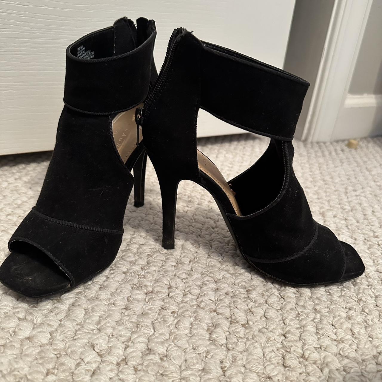 LC Lauren Conrad black stiletto pumps with open toe. Depop