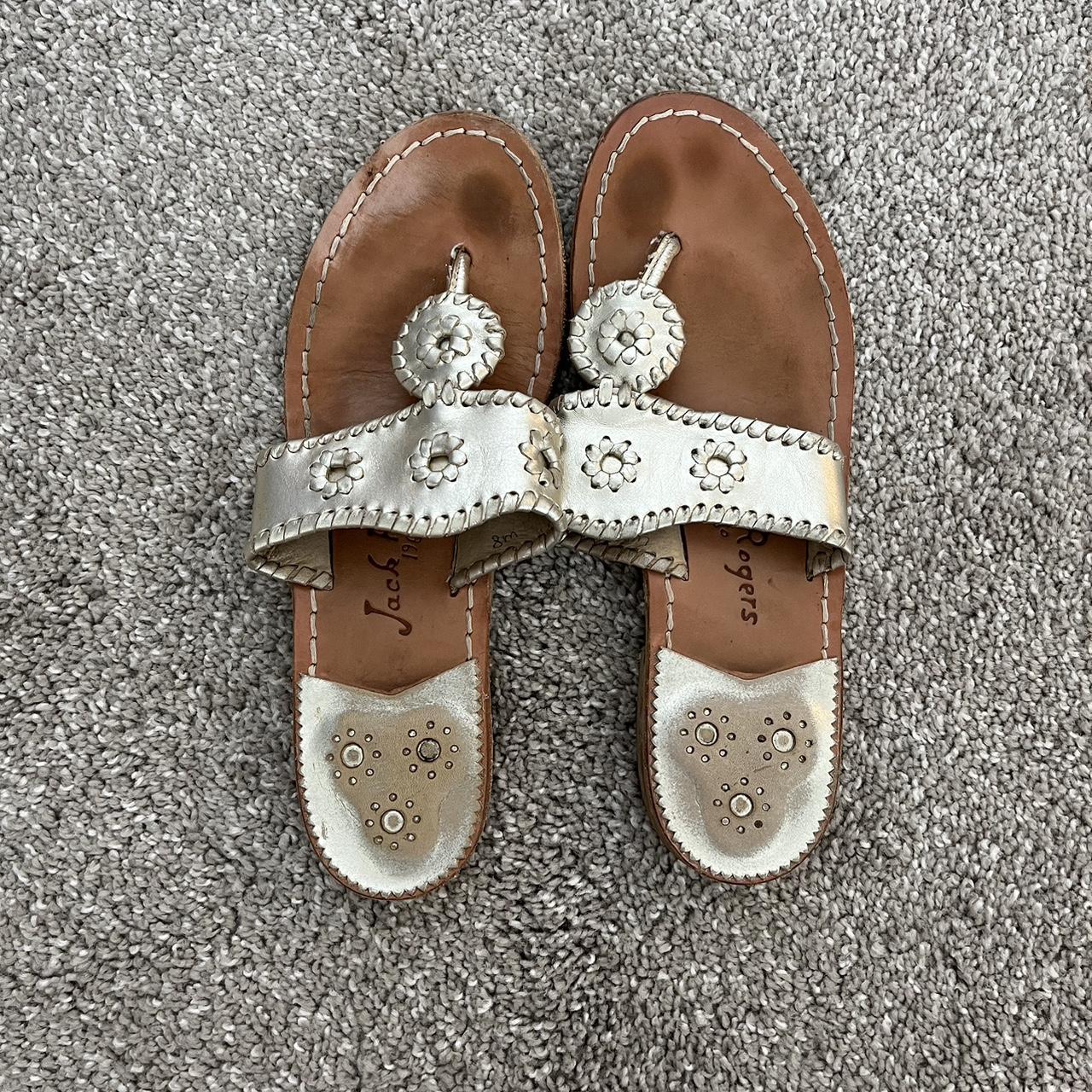 Jack Rogers | Shoes | Jack Rogers Silver Wedge Sandals | Poshmark