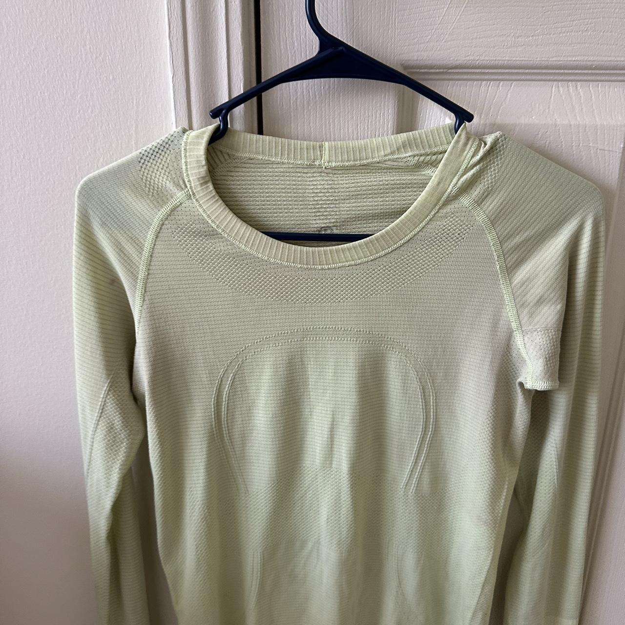 lulu swiftly long sleeve lime green shirt - Depop