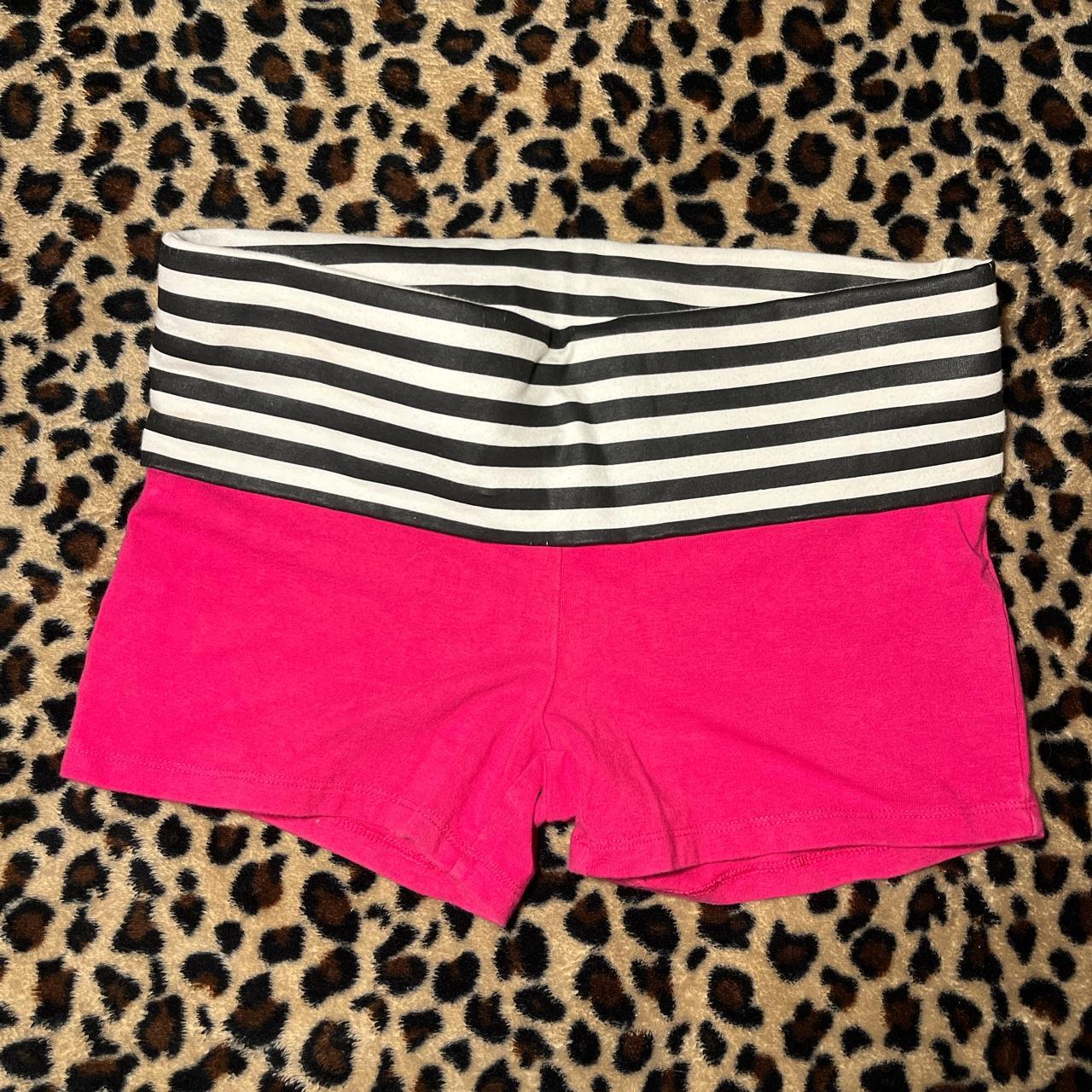 Mega rare hot pink y2k vs pink fold over yoga shorts... - Depop