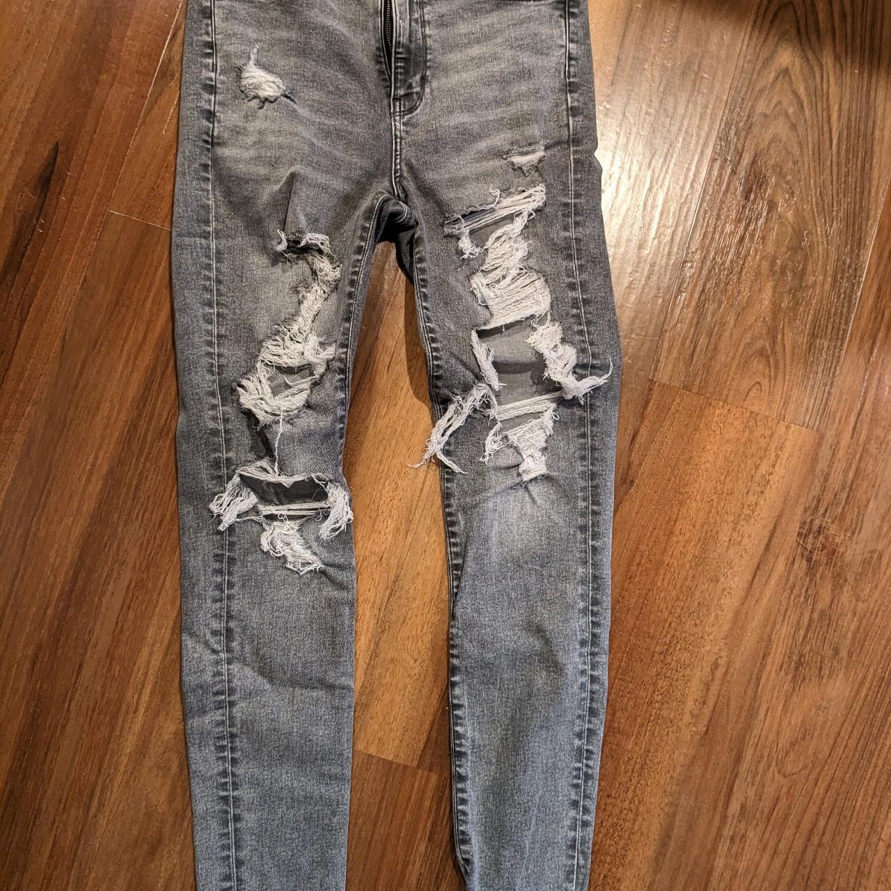 Women's Grey and Silver Jeans | Depop