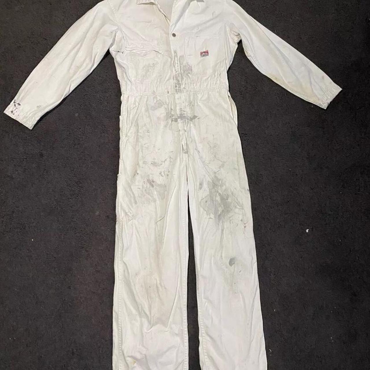 VTG 80s Ben Davis Union Made Logo White Coveralls | Depop VTG 80s Ben Davis Union Made Logo White Coveralls | Depop