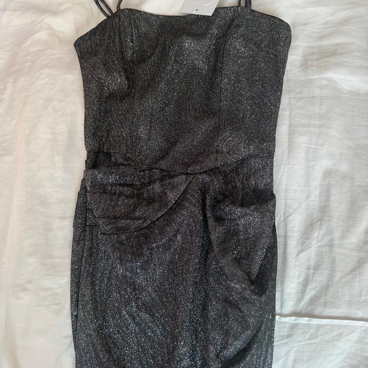 white mesh sequin dress