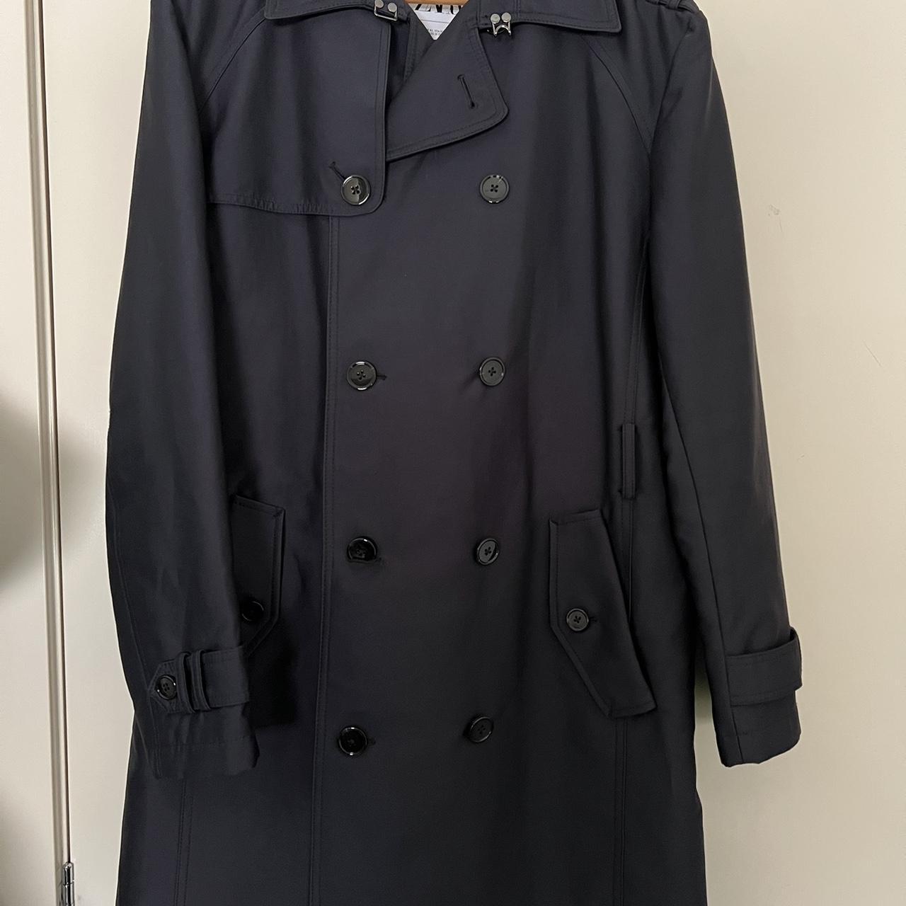 Zara Men's Navy Coat | Depop