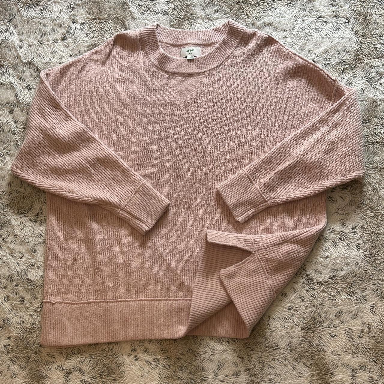 Aerie soft baby pink sweatshirt. Size medium - Depop