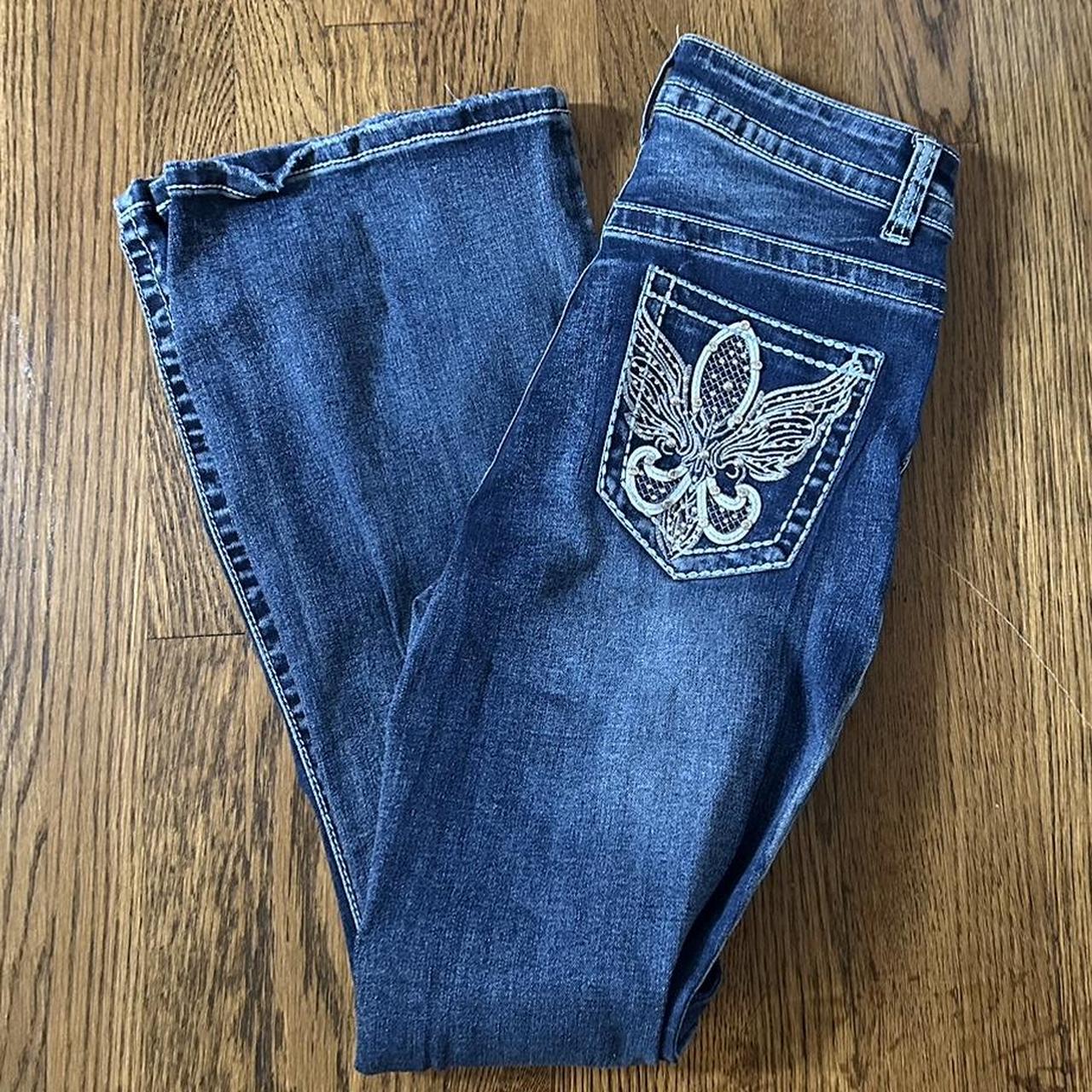 Legend sequin crystal pocket jeans, fits size... - Depop