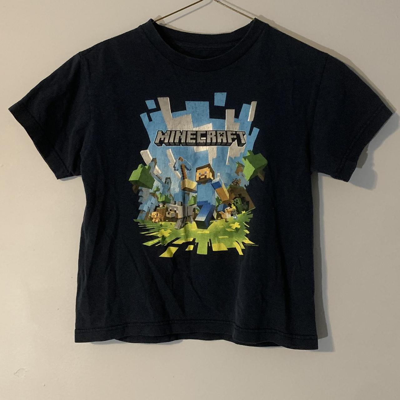 Minecraft navy blue steve graphic t shirt Jinx Open... - Depop