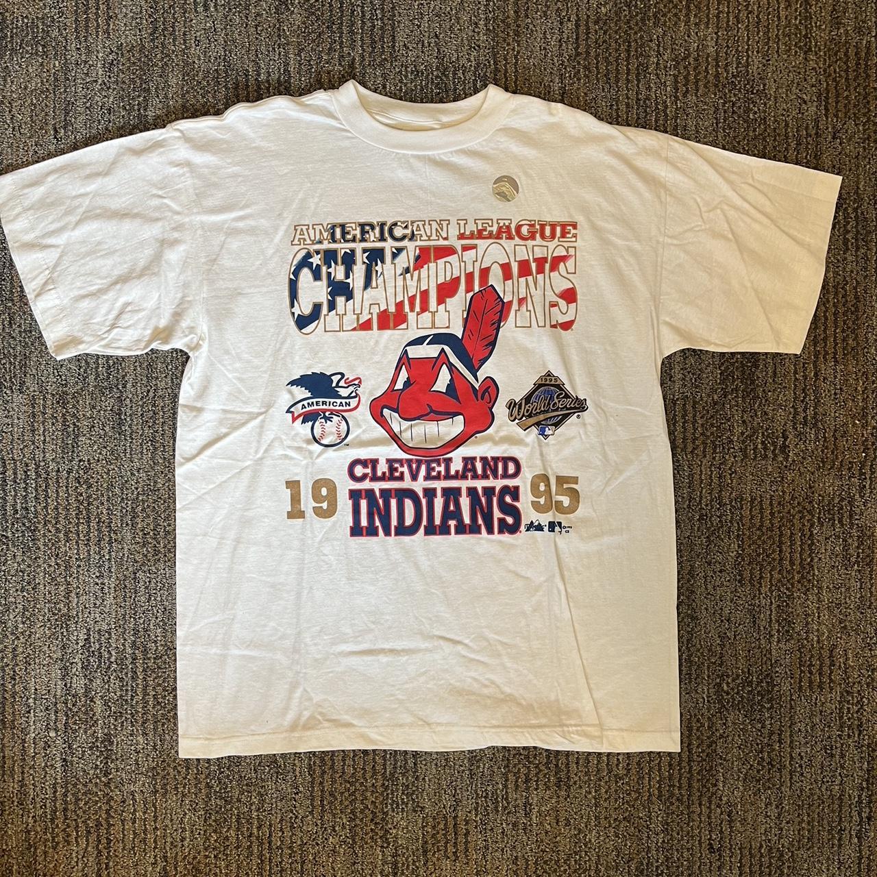 RARE VTG 1995 Cleveland Indians T-Shirt World Series American