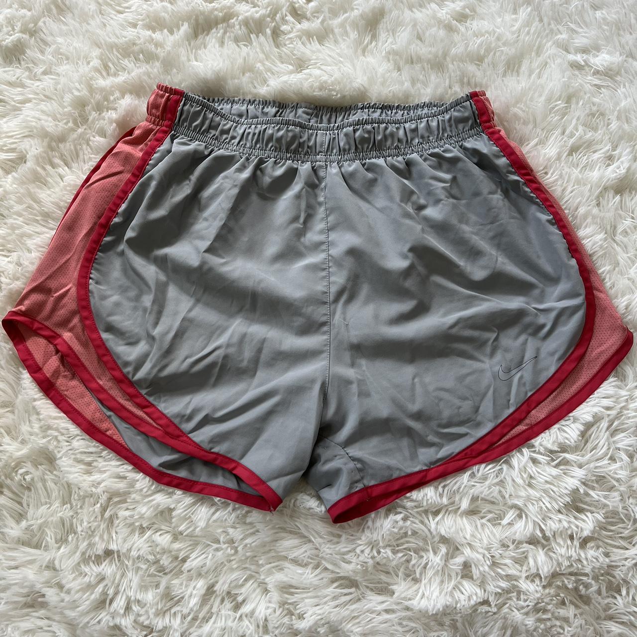 grey and pink nike shorts