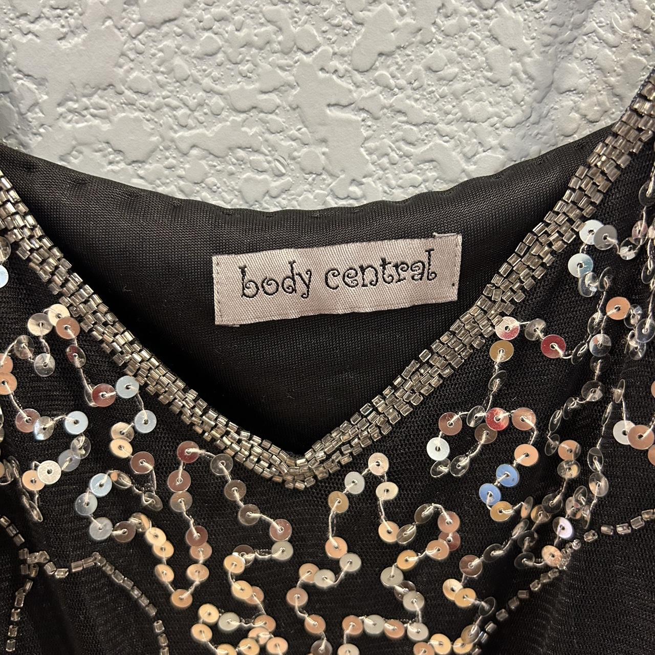 Body Central Women's Black and Silver Vest Depop