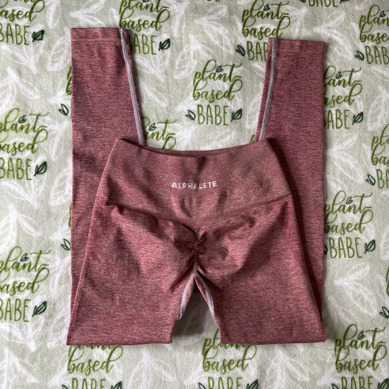 Alphalete Women's Silver and Pink Leggings Depop