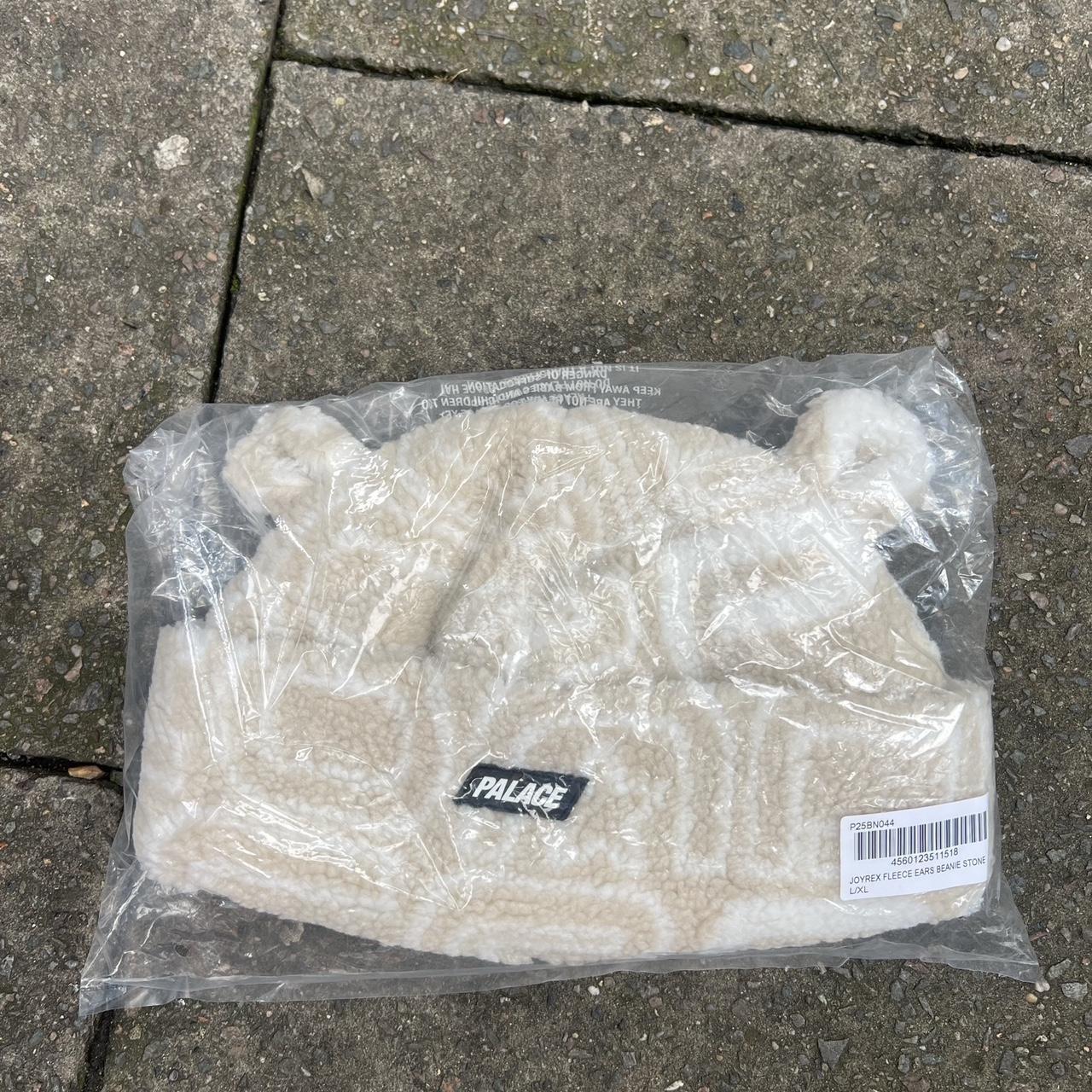 PALACE JOYREX FLEECE EARS BEANIE CREAM L/XL - Depop