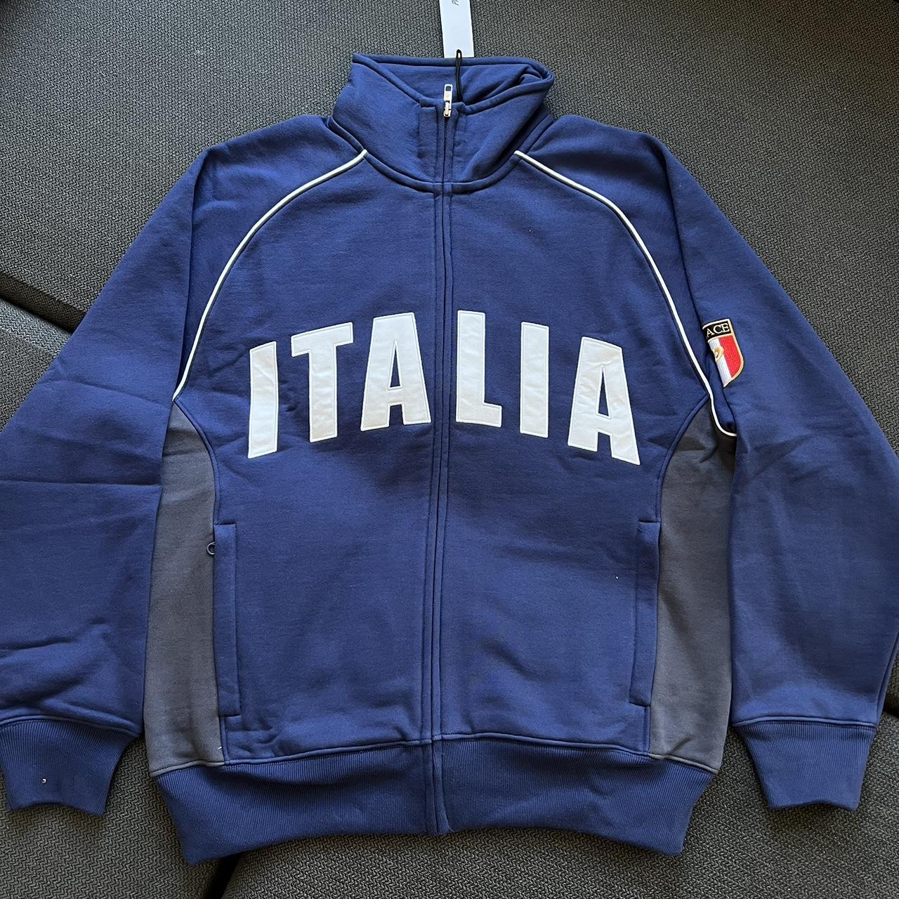 Palace Italia Funnel Zip Up Navy Size MEDIUM/LARGE... - Depop