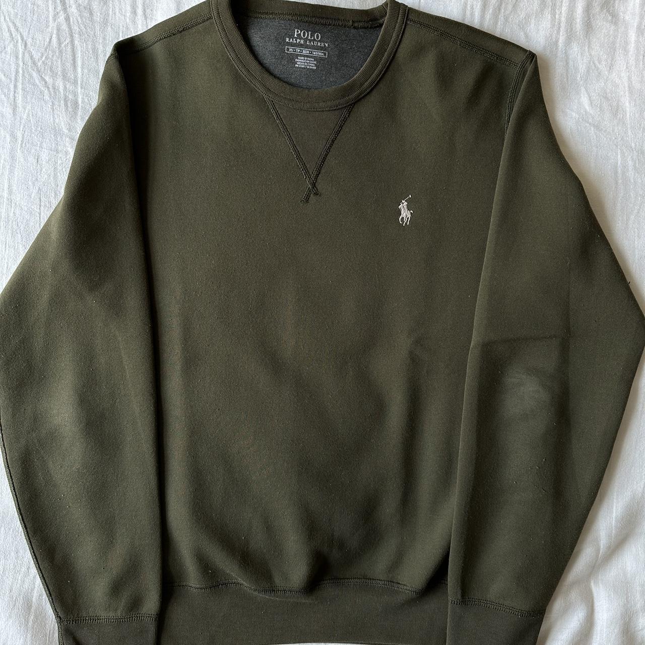 Polo Ralph Lauren Men's Khaki and Green Sweatshirt | Depop