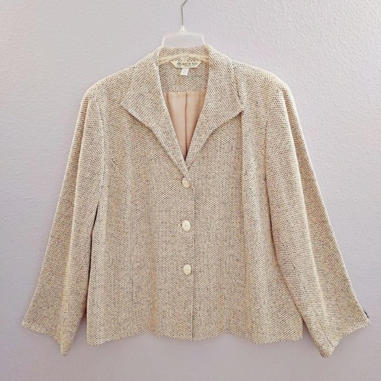 Vintage 80s Austin Reed 100% Silk Tweed Blazer,... - Depop