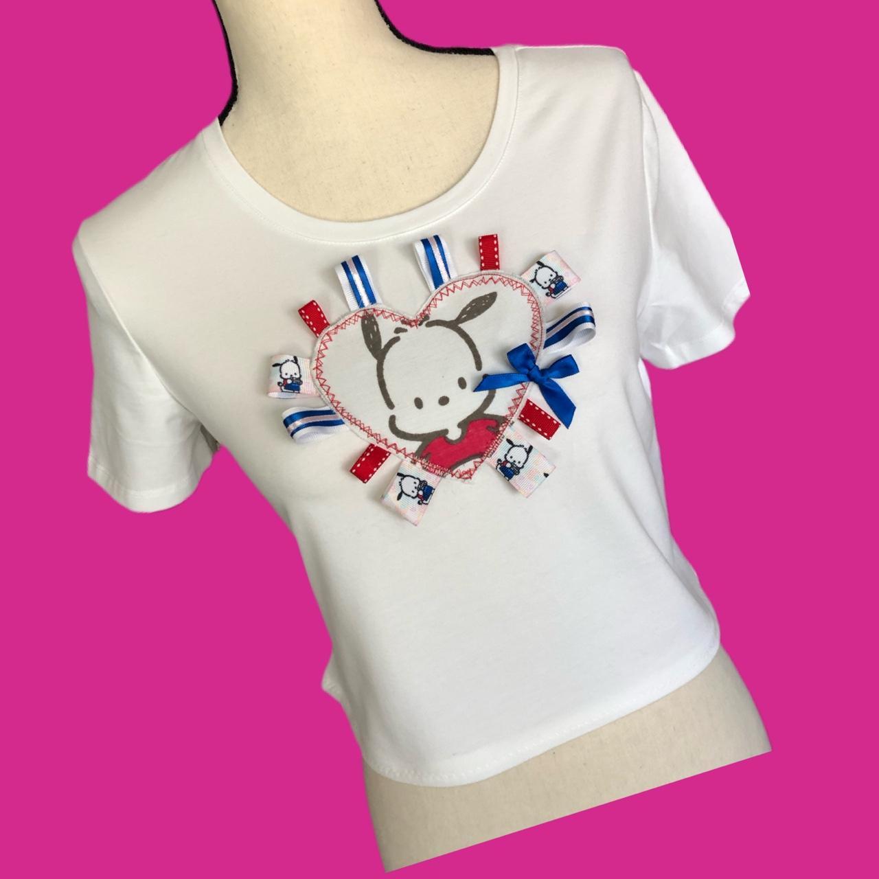 Baby Tee pochacco custom ribbon crop