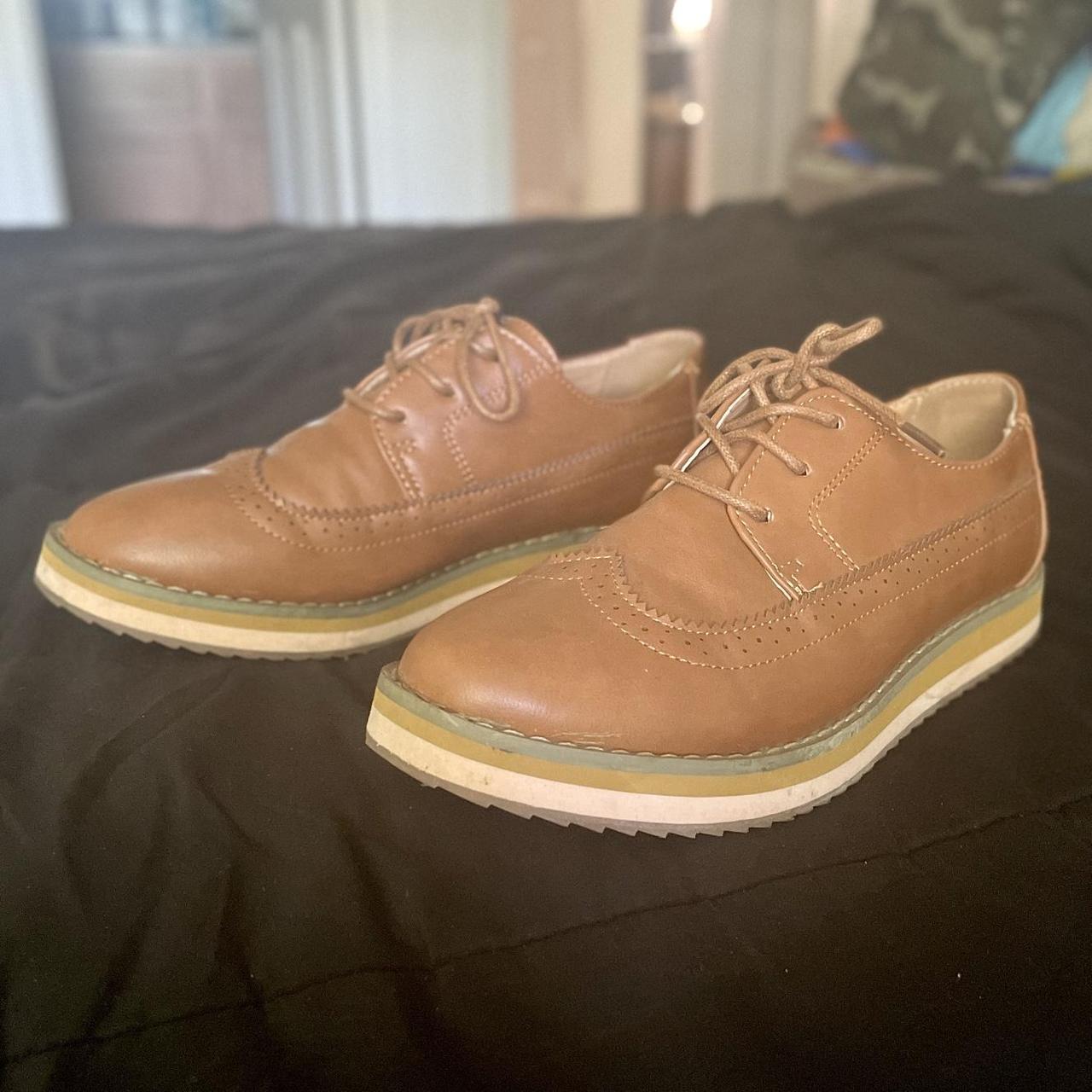 Tan women’s Oxfords These shoes are great for... Depop