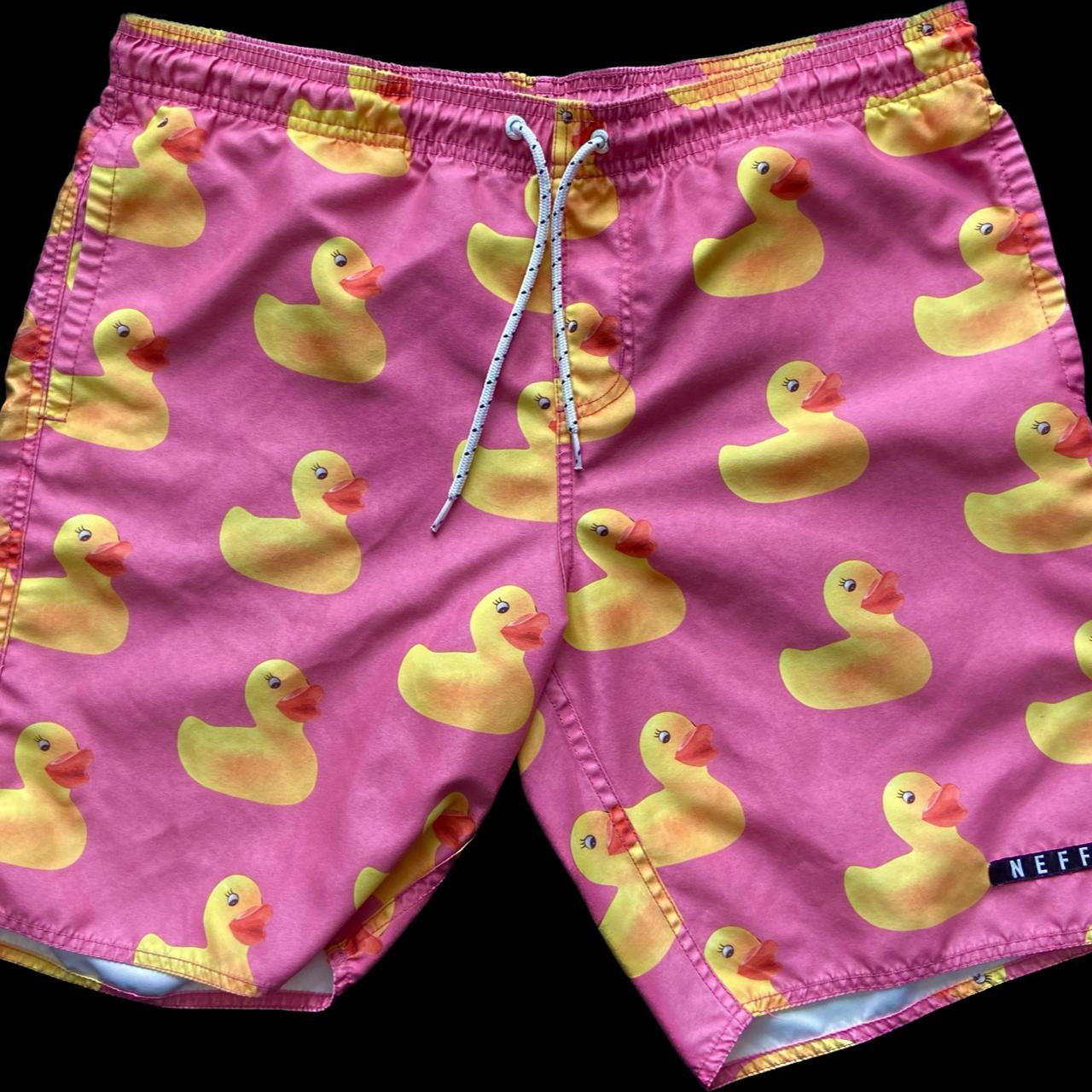 Pink "Rubber Duck" Swim Trunks by NEFF (SIZE M BUT... Depop