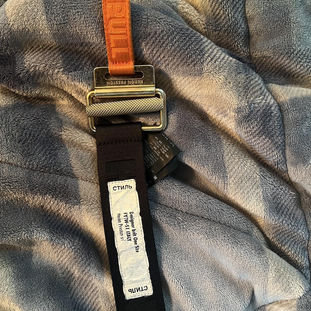 Heron Preston Men's Black and Orange Belt Depop