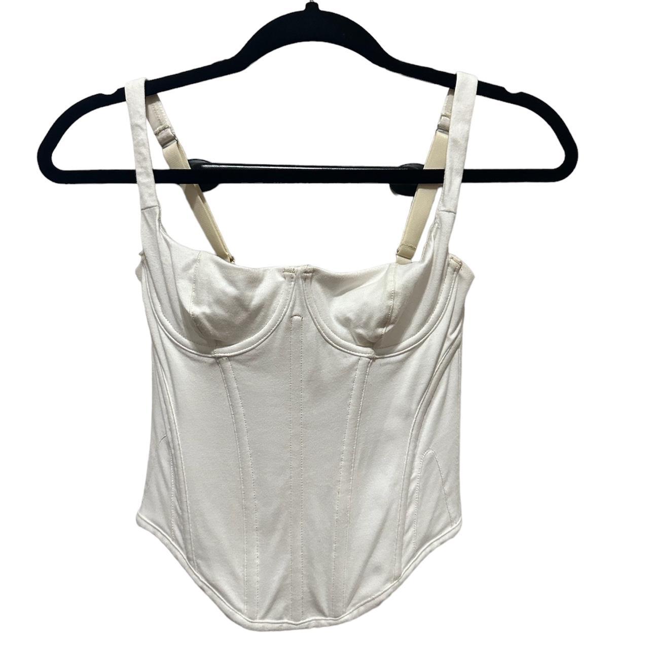 Skims cotton corset top size XXS white/marble. - Depop