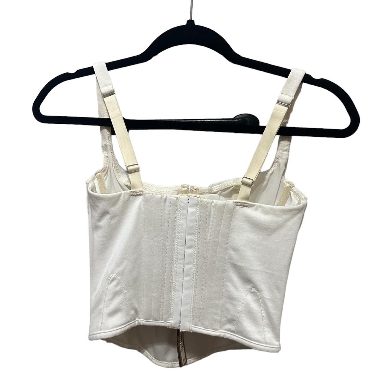 White corset top!✨ SKIMS COTTON CORSET🤍 Size L but - Depop