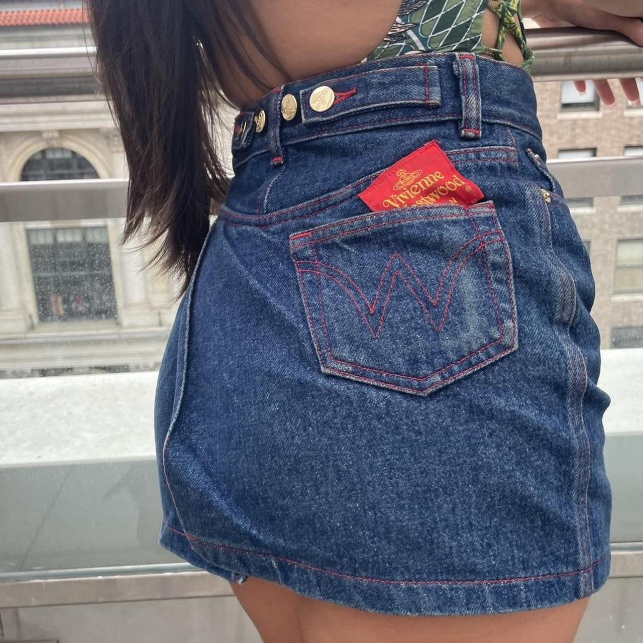 🌟 Vivienne Westwood Denim Mini Skirt 🌟 🔴 Red label | Depop