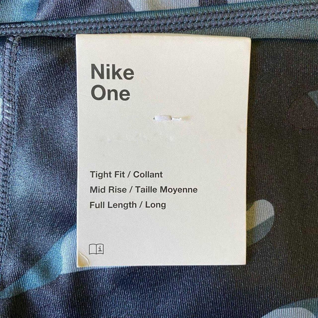 Nike One Blue Camo Leggings Mid-Rise Lightweight - Depop