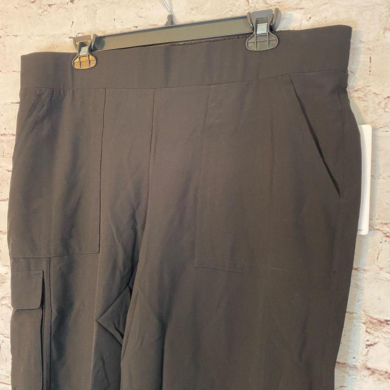 RBX Reebok Women's Stretch Woven Cargo Capris Pants Black Pull On NWT Size  XL