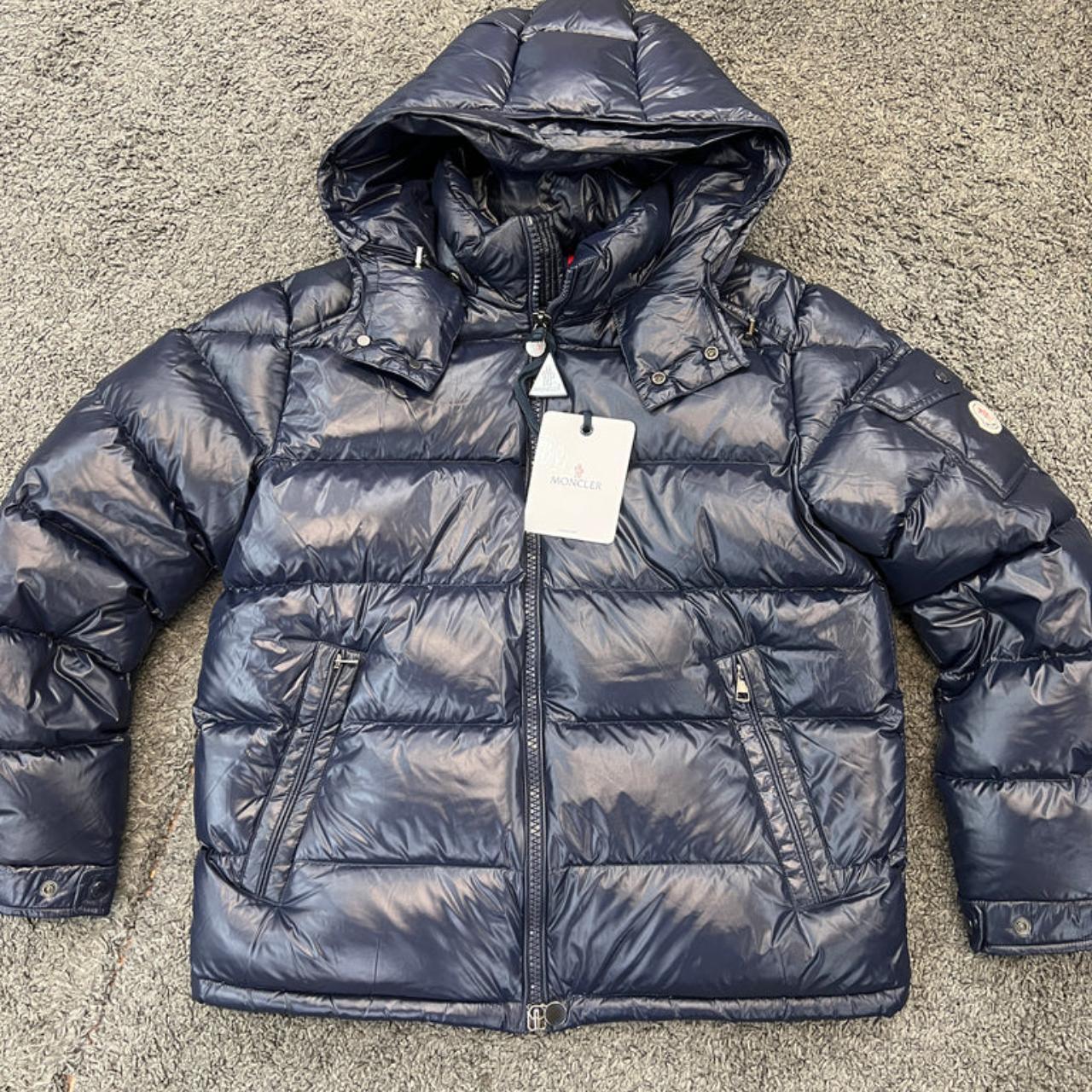 Moncler Maya Short Down Jacket, NAVY MEDIUM A... - Depop