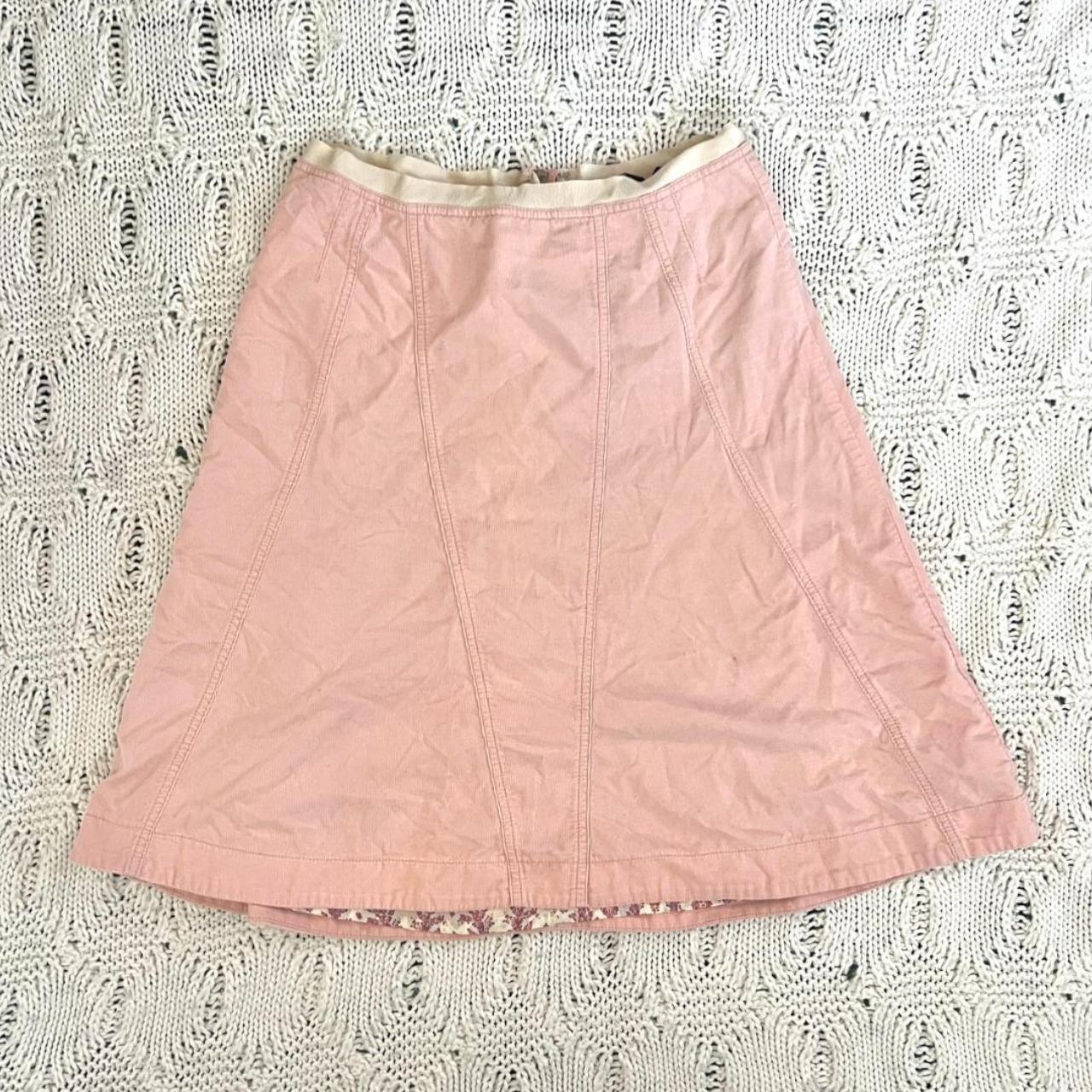 american eagle peach pink corduroy midi skirt size