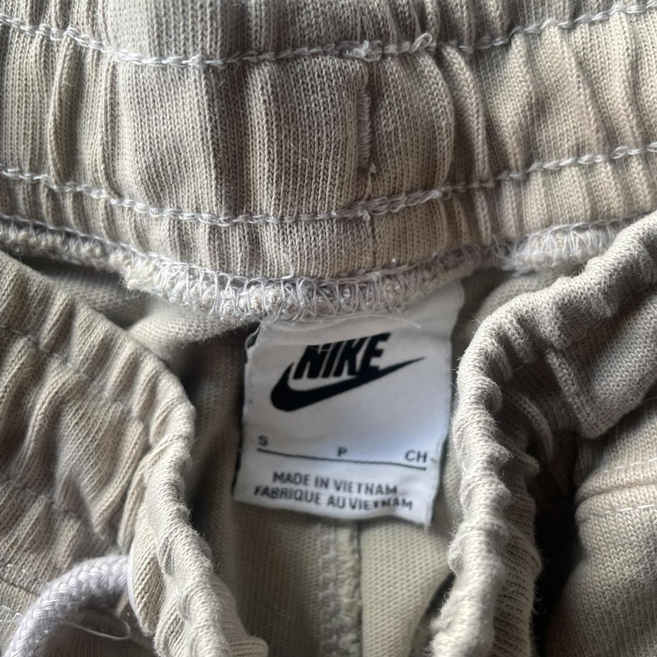 tan nike sweat shorts