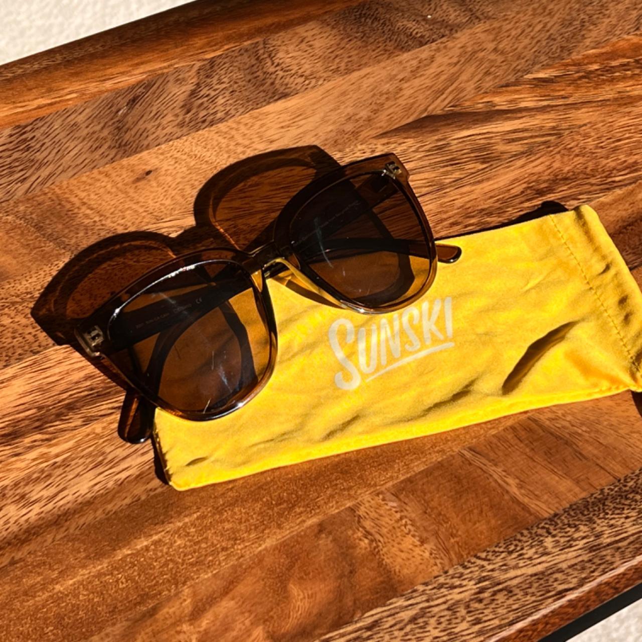 Sunski Women's Grey and Brown Sunglasses Depop