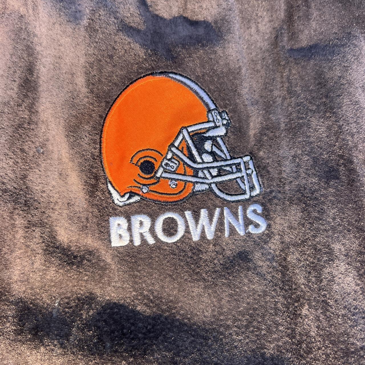 Vintage Oversized Cleveland Browns leather bomber - Depop