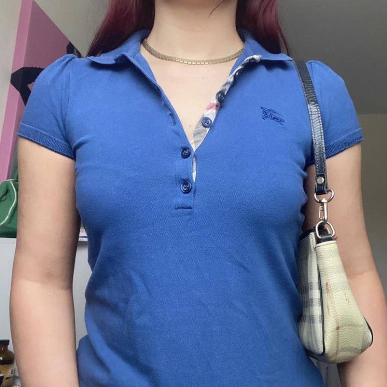 burberry-women-s-blue-and-navy-polo-shirts-depop