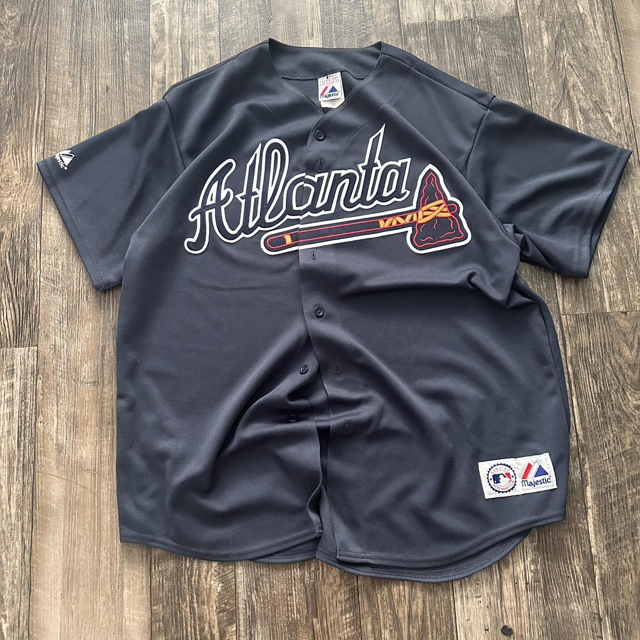 atlanta braves majestic cooperstown jersey - Depop