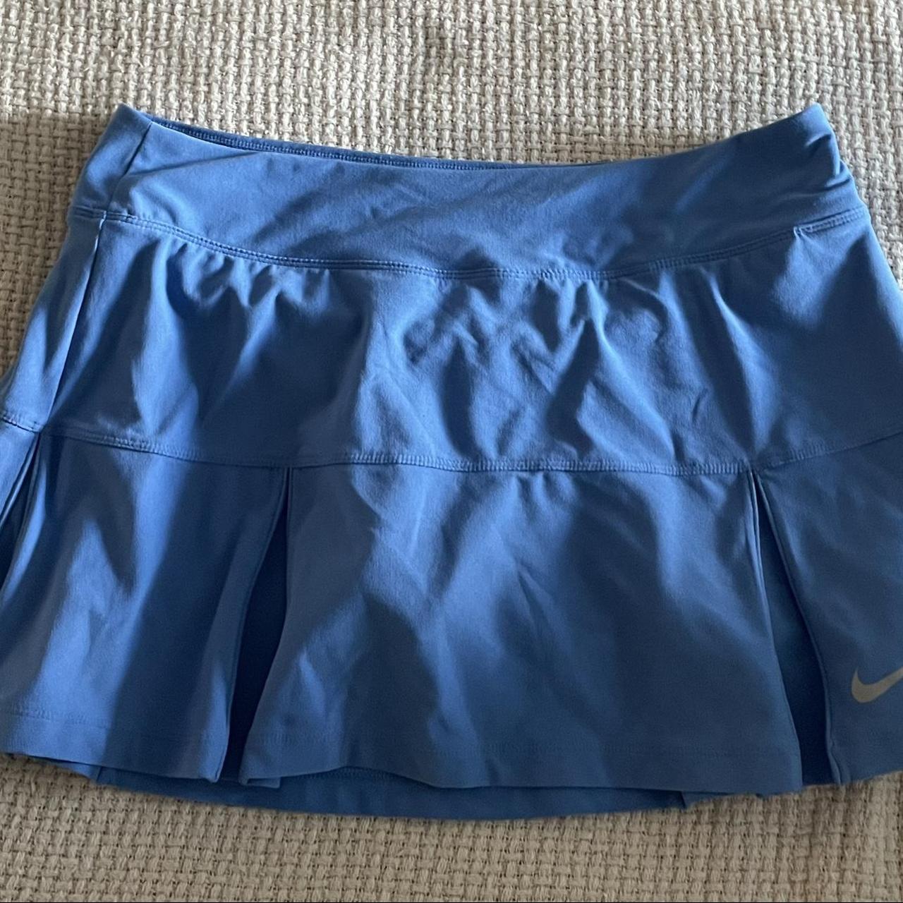 Blue Nike tennis skirt size: medium great condition - Depop