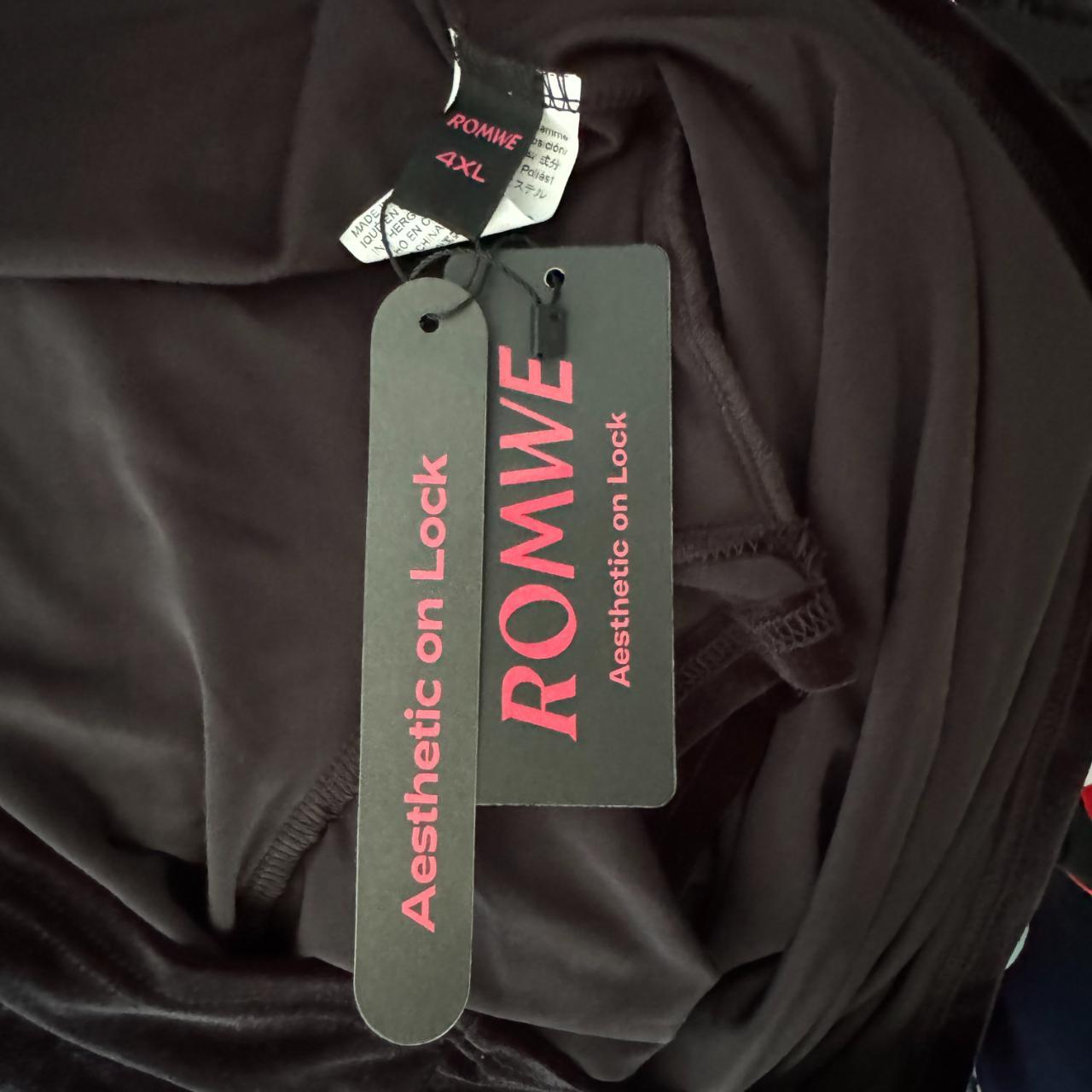 ROMWE Goth Plus Moon Embroidery Contrast Depop