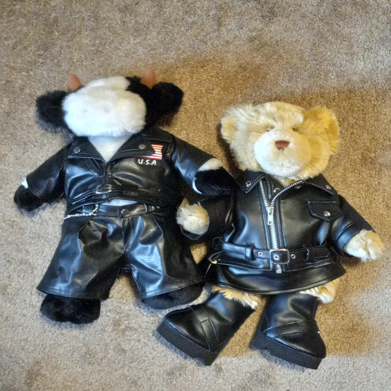 Harley Davidson Build-A-Bear Plush Stuffed Animal with Leather Jacket Jeans