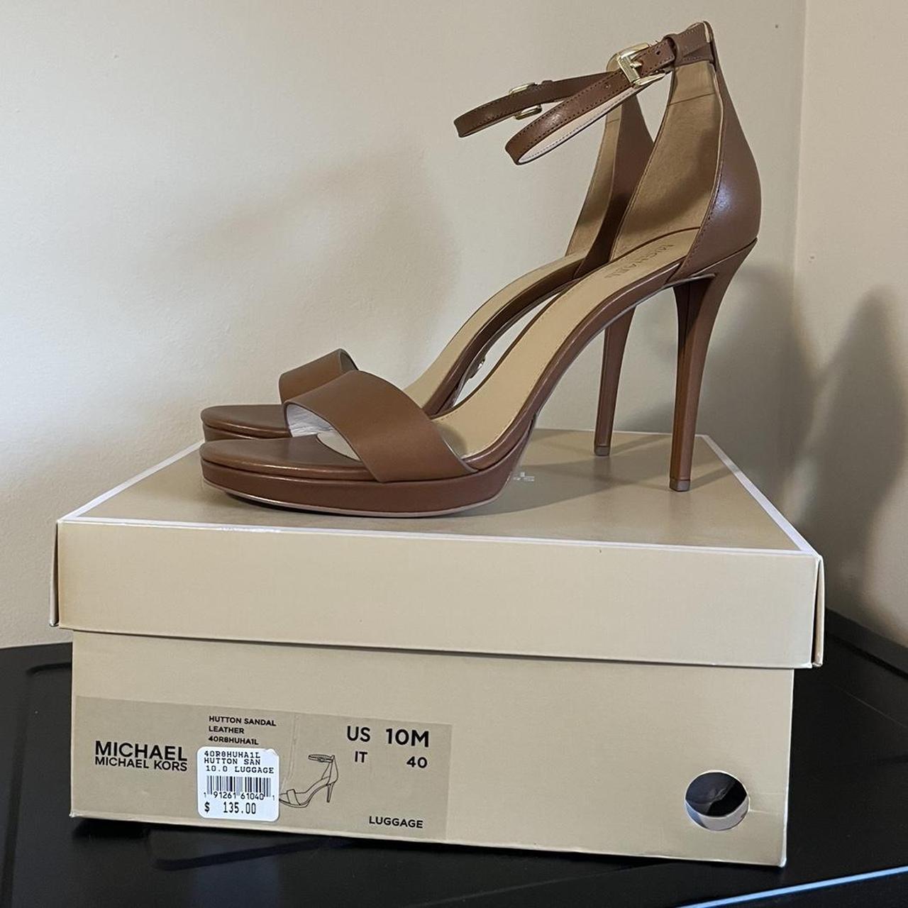 Michael Kors Hutton Sandal Leather Heels Open toe Depop