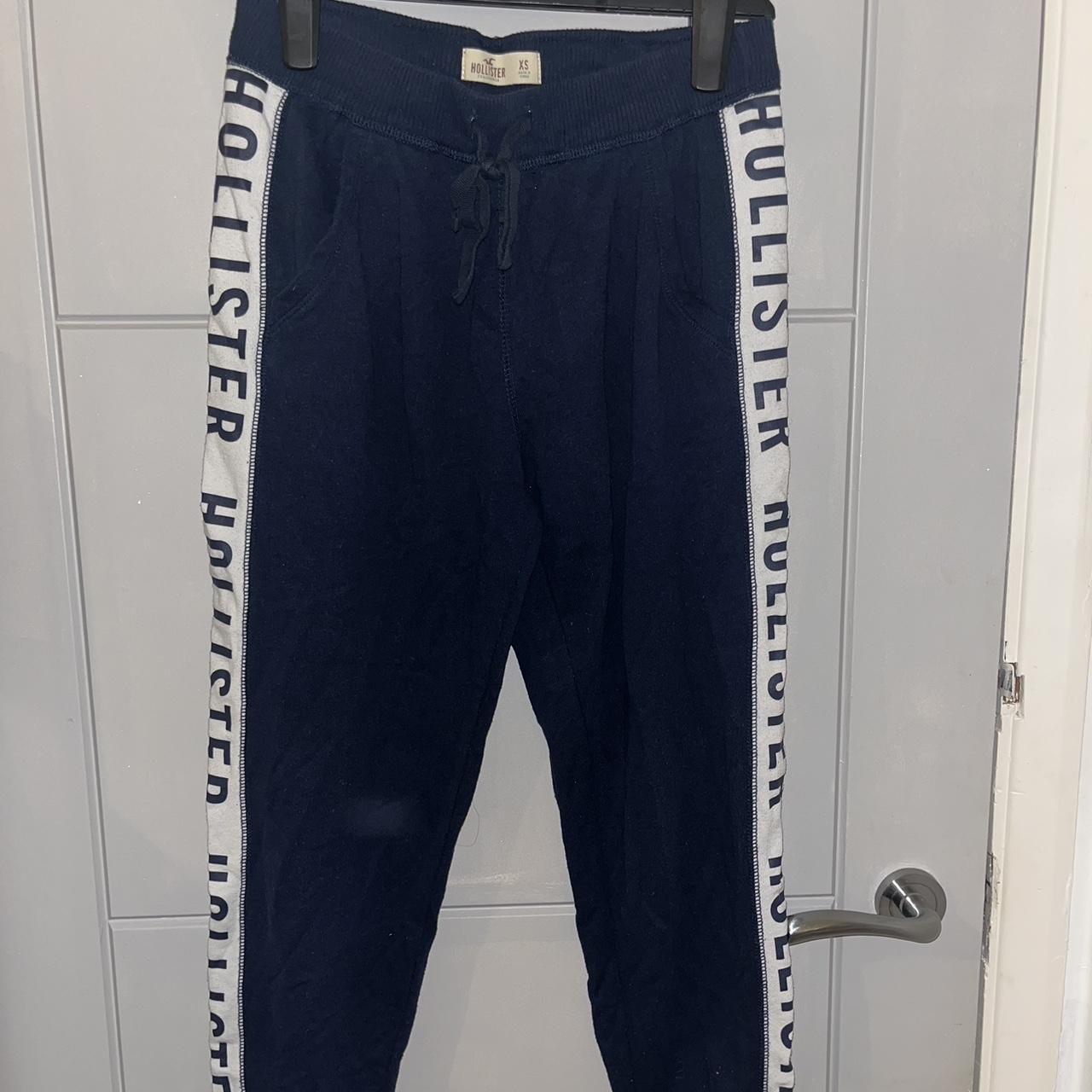 Holister navy tracksuit bottoms Depop