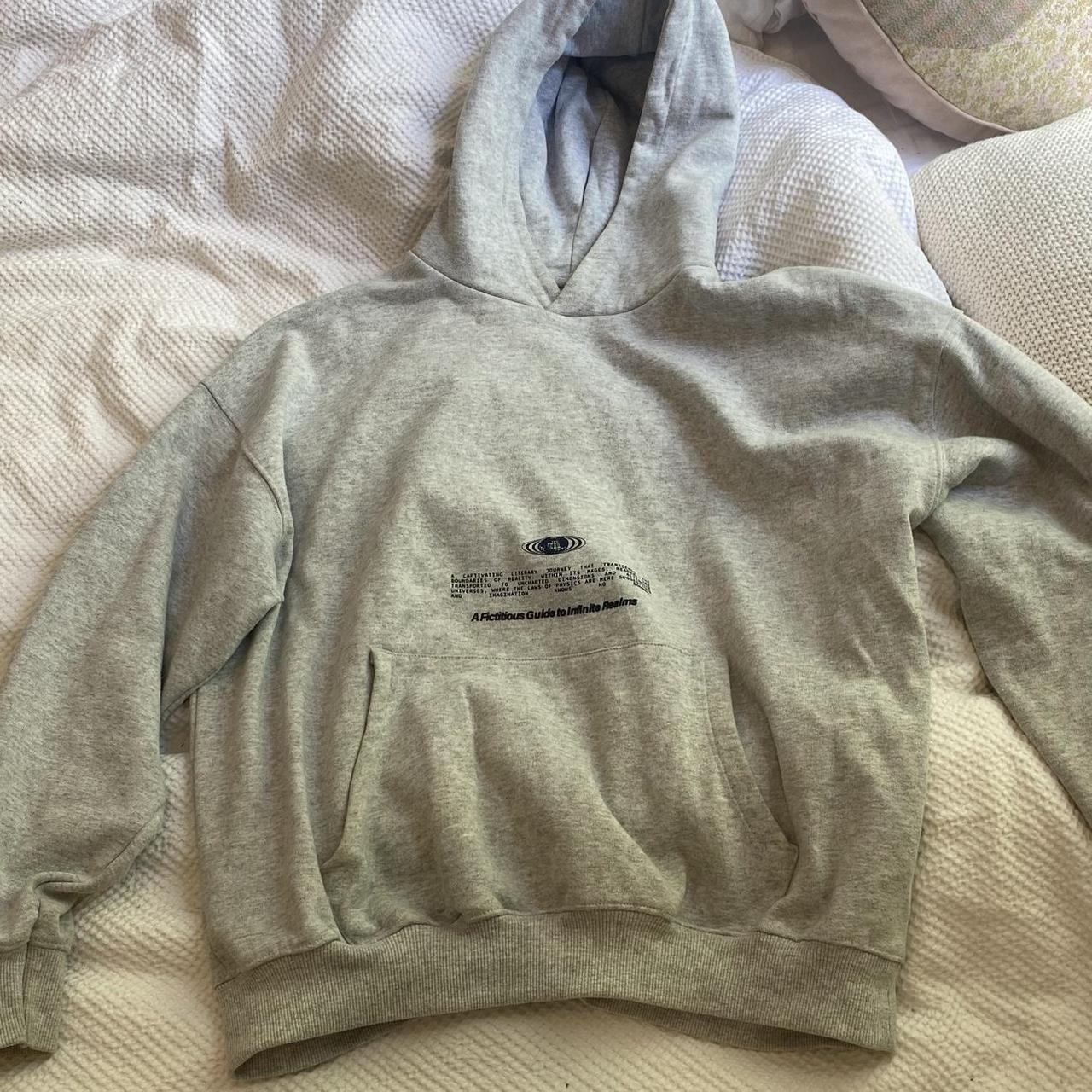 Pull and bear grey hoodie medium but could fit... - Depop