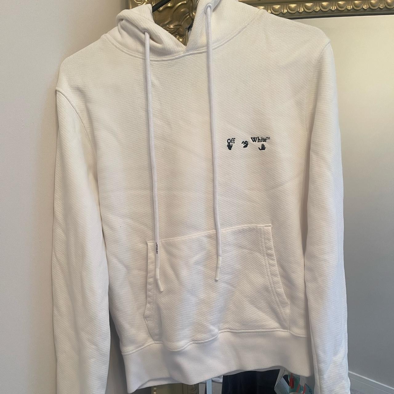 OFF-WHITE WHITE HOODIE BRAND NEW WITH TAGS RRP... - Depop