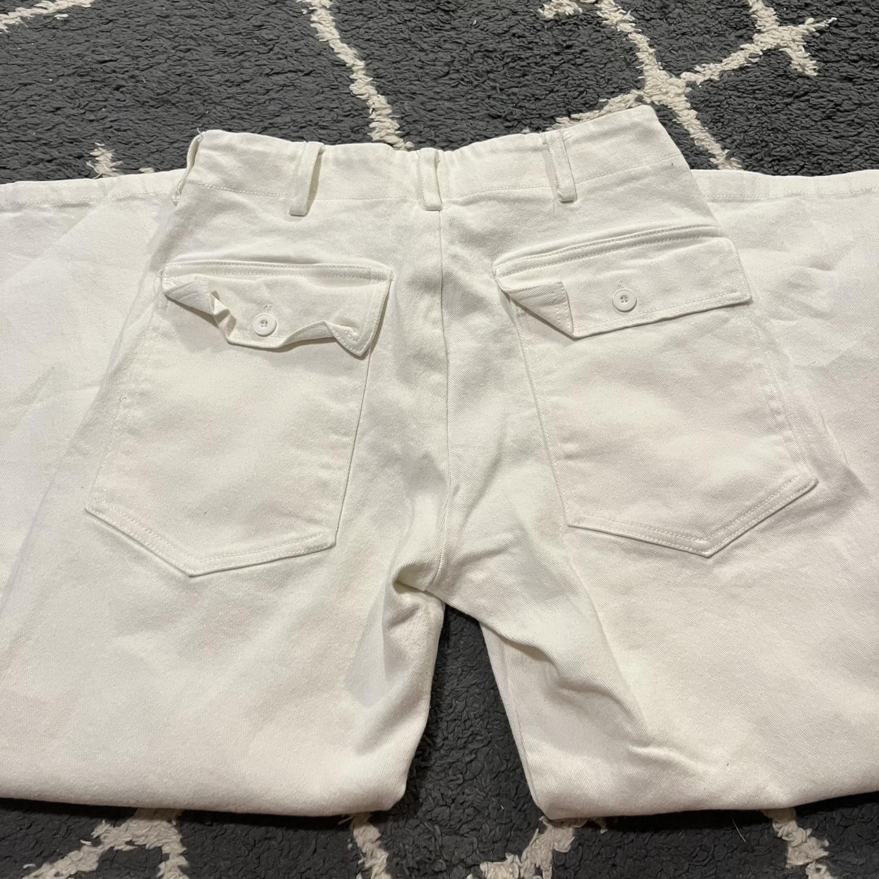 cropped white cargo pants size M by miss love, i’m... - Depop