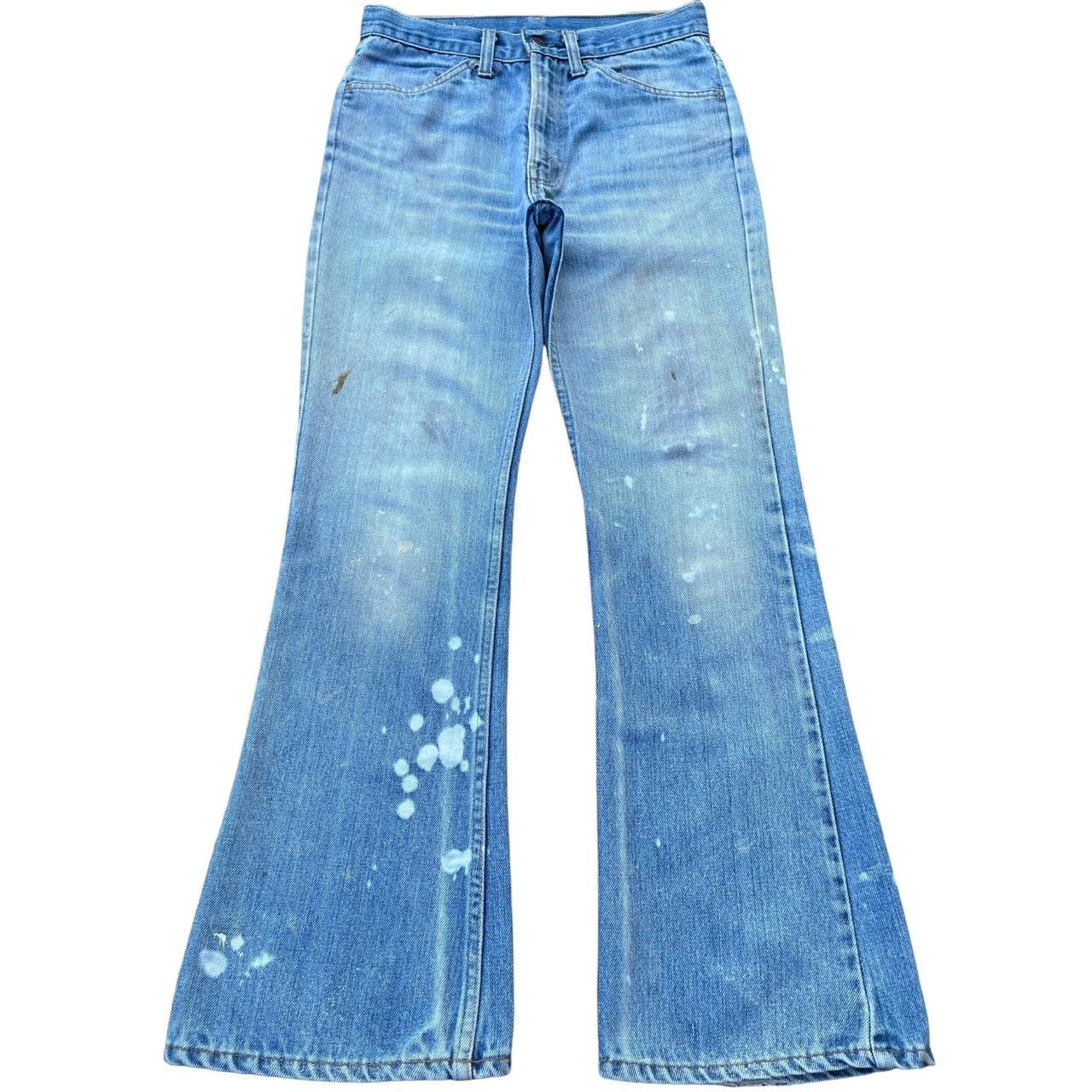 Vintage 70s Levi's 646 Bell Bottom Paint Splattered... - Depop