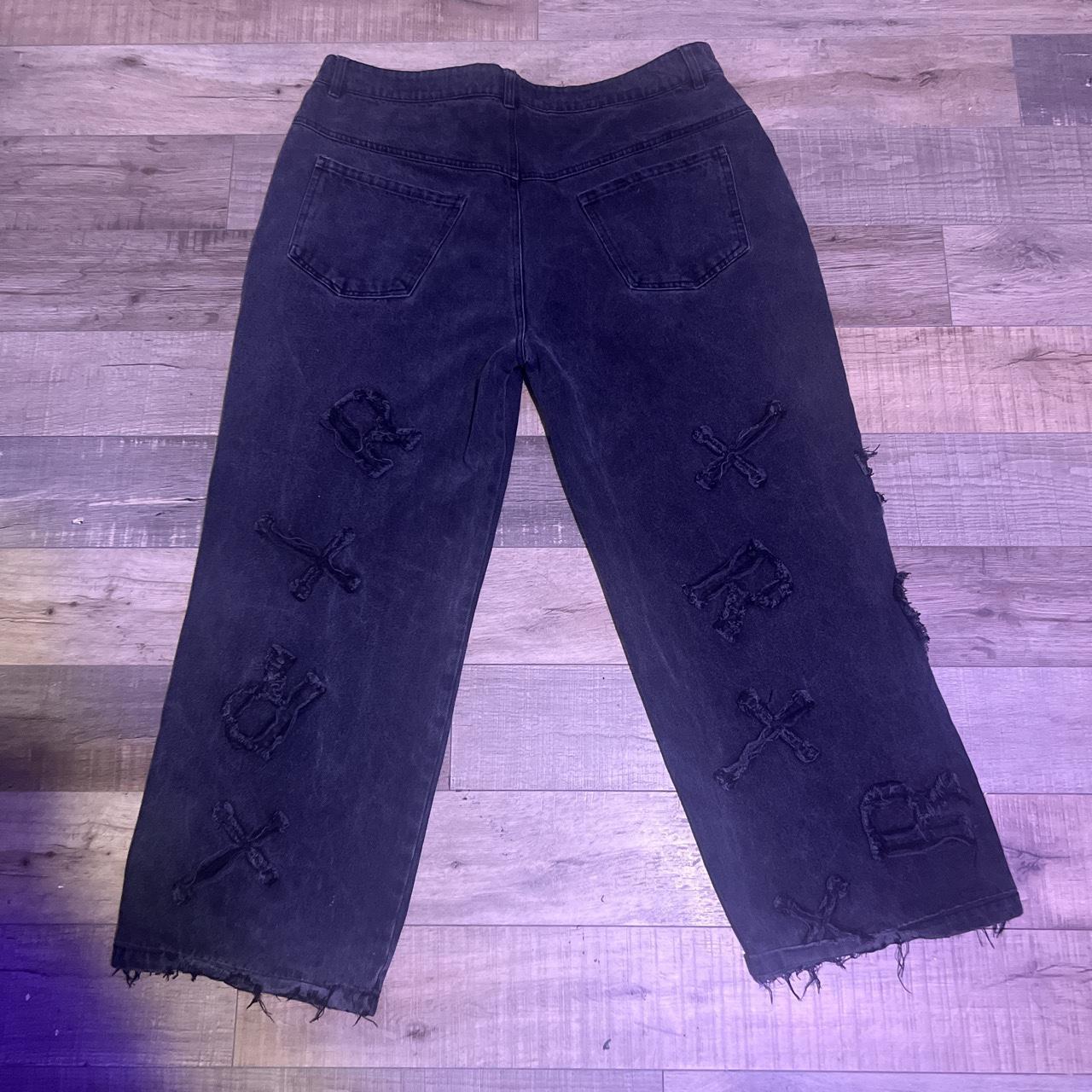 Racer worldwide Washed Black Patch Jeans! Black... Depop