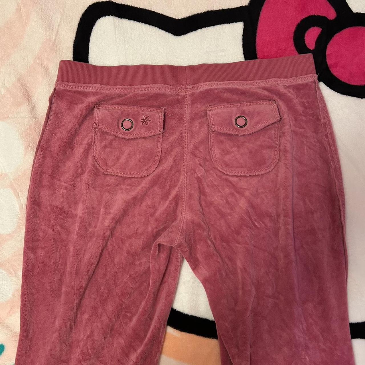 y2k pink velour pants size medium !!message before... - Depop