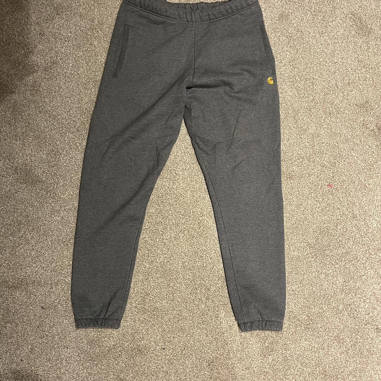 Carhartt Grey Chase sweatpants Condition: Good with... - Depop