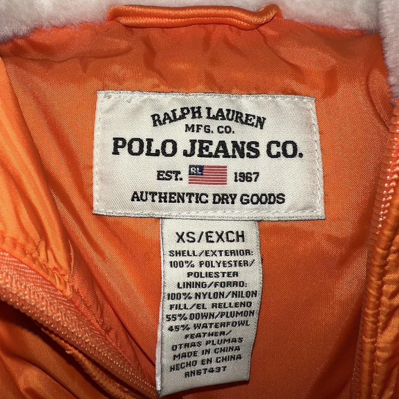 Vintage Orange Polo Ralph Lauren Puffer Jacket w/... - Depop