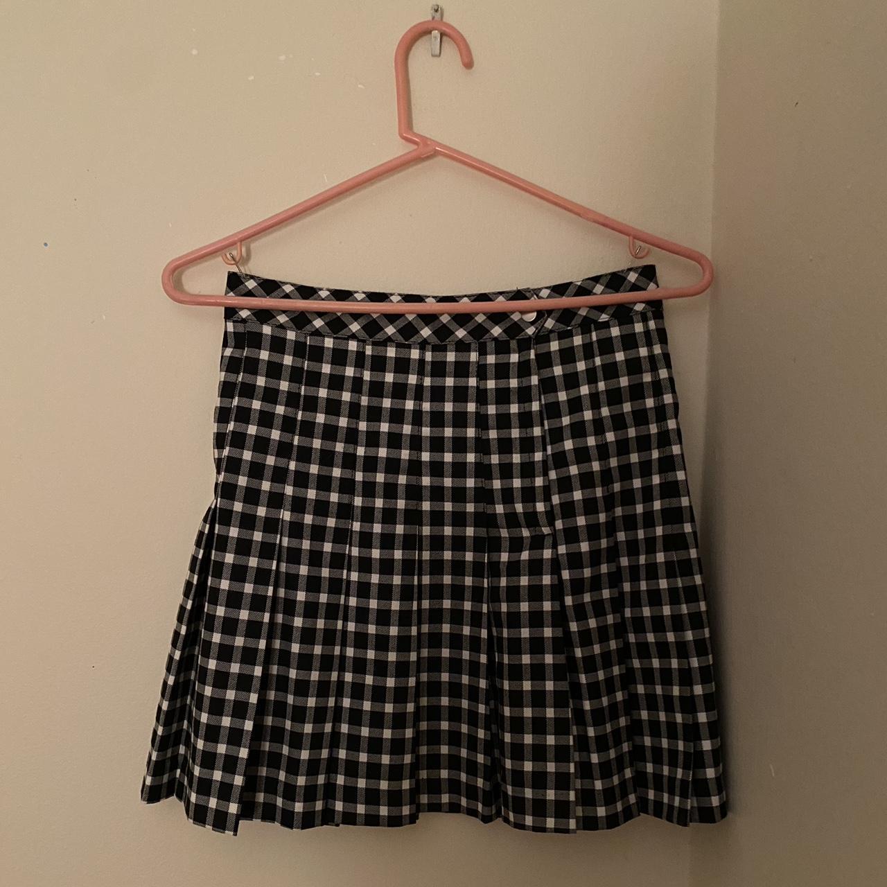 🖤Black, white, and gray plaid skirt 🖤Mini skirt... - Depop