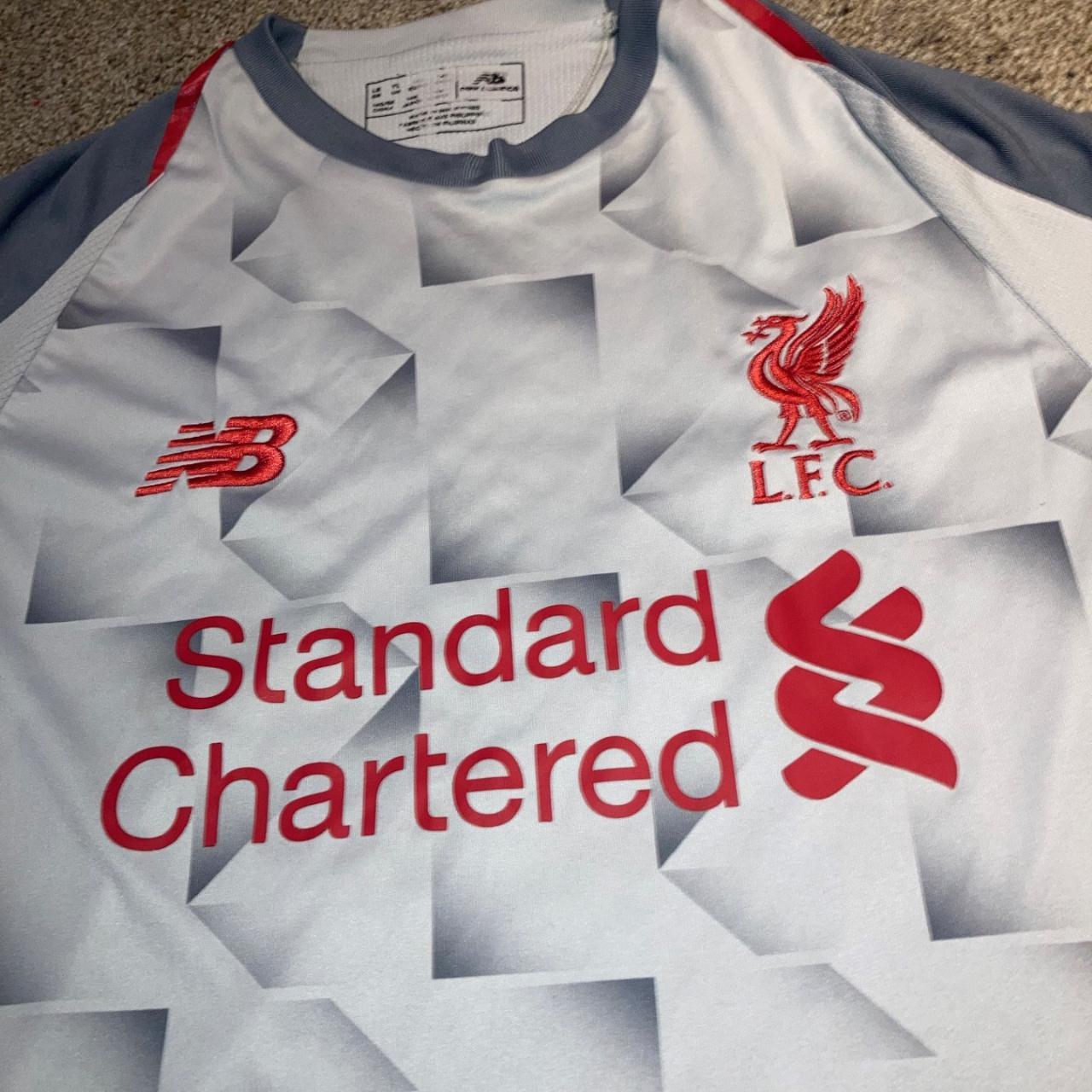 Liverpool FC 2018-19 Third Strip Shirt White/Grey LB... - Depop